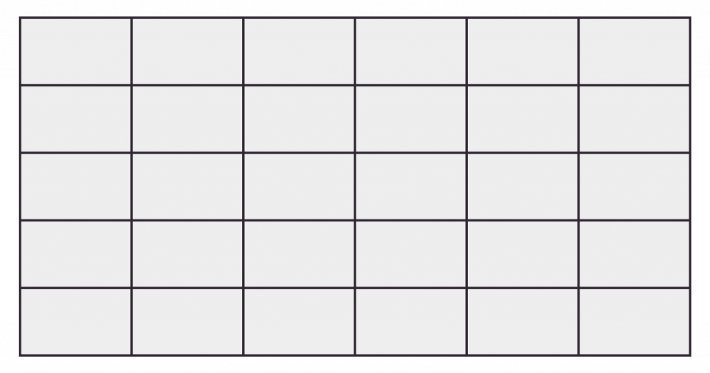 The rectangle grid pattern is simple to implement when laying a patio and works with any rectangular size