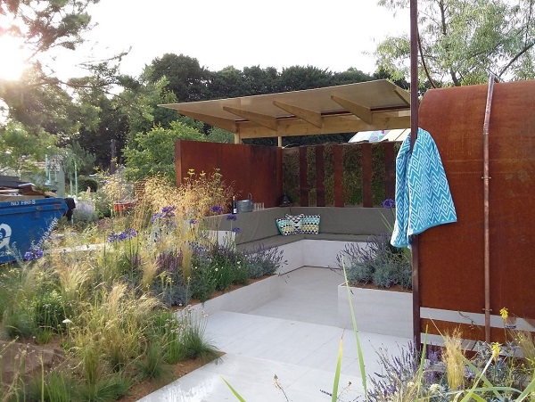 Faro porcelain patio in show garden RHS Tatton Park 2017 by Elliott Hood and Ben Poulter