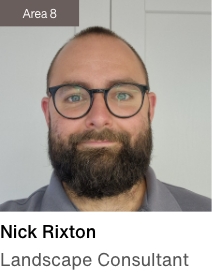 Headshot of Landscape Consultant Nick Rixton, beard and glasses, 