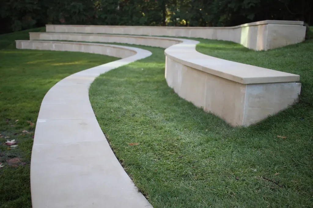 Steps and coping designs created with laser templates