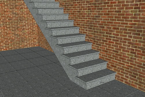 CAD of granite steps