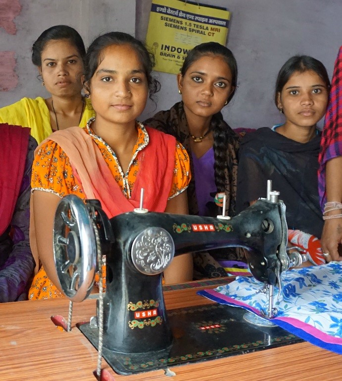 Some of the young ladies have enrolled in the embroidery training course
