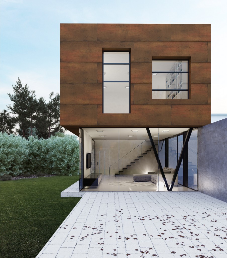 Steel Corten-Techlam-Slim thickness porcelanic façade