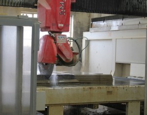 Stone cut on CNC saw
